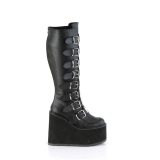 Similicuir 14 cm demoniacult bottes mollets larges et cuisses rondes lastiques