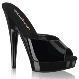 Similicuir 15 cm SULTRY-601 mule  talon hauts noirs