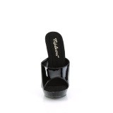 Similicuir 15 cm SULTRY-601 mule  talon hauts noirs