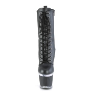 Similicuir 18 cm SPECTATOR-1040 bottines plateforme  lacets en noir