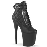 Similicuir 20 cm FLAMINGO-800-05 bottines plateforme  lacets en noir