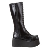Similicuir 8,5 cm TRASHVILLE-502 Bottes punk noir avec lacets homme