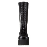 Similicuir 8,5 cm TRASHVILLE-502 Bottes punk noir avec lacets homme