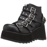 Similicuir 8 cm DEMONIA SCENE-30 bottines gothique avec boucles