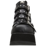 Similicuir 8 cm DEMONIA SCENE-30 bottines gothique avec boucles
