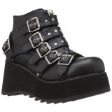 Similicuir 8 cm DEMONIA SCENE-30 bottines gothique avec boucles