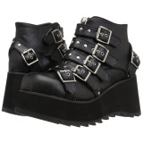 Similicuir 8 cm DEMONIA SCENE-30 bottines gothique avec boucles