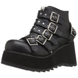 Similicuir 8 cm DemoniaCult SCENE-30 bottines gothique avec boucles