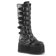 Similicuir 9 cm DAMNED-318 plateformes bottes  boucles pour femmes