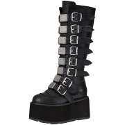Similicuir 9 cm DAMNED-318 plateformes bottes  boucles pour femmes