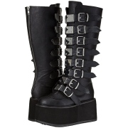 Similicuir 9 cm DAMNED-318 plateformes bottes  boucles pour femmes