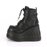 Similicuir Noir 12 cm STOMP-13 plateforme bottines compenses