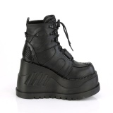 Similicuir Noir 12 cm STOMP-13 plateforme bottines compenses