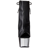 Similicuir Noir 18 cm Pleaser ADORE-1018 Chrome Plateforme Bottines