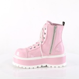 Similicuir boots 5 cm SLACKER-55 bottines  lacets rose