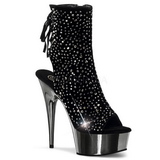 Strass 16 cm Pleaser DELIGHT-1018RS Chrome Plateforme Bottines