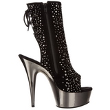 Strass 16 cm Pleaser DELIGHT-1018RS Chrome Plateforme Bottines