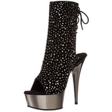 Strass 16 cm Pleaser DELIGHT-1018RS Chrome Plateforme Bottines