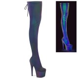 Stretch Nylon Neon 15 cm DELIGHT-3002-1 Cuissardes Haut Talon Sexy