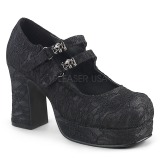 Tissu en dentelle 9,5 cm Demonia GOTHIKA-09 chaussures plateforme lolita