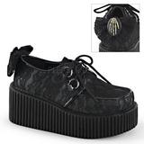 Tissu en dentelle CREEPER-212 Chaussures Creepers Femmes Plateforme