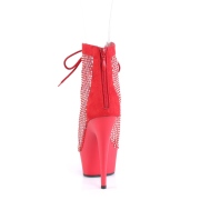 Tissu en maille strass 15 cm DELIGHT bottines plateforme  lacets en rouge