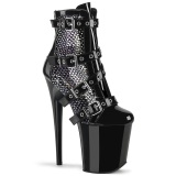 Tissu en maille strass 20 cm FLAMINGO-1013RM bottines plateforme en noir
