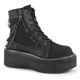Toile 5 cm EMILY-114 bottes demonia plateforme