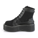 Toile 5 cm EMILY-114 bottes demonia plateforme