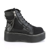 Toile 5 cm EMILY-114 bottes demonia plateforme