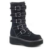 Toile 5 cm EMILY-341 bottes demonia plateforme