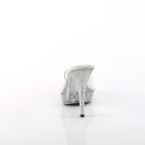 Transparent 11,5 cm ELEGANT-401 Pierre strass plateforme mules femme