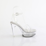Transparent 13 cm MARTINI-505 Blanc sandales talons hauts plateforme