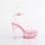 Transparent 13 cm MARTINI-505 Rose sandales talons hauts plateforme
