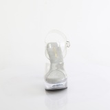 Transparent 13 cm MARTINI-508 Blanc sandales talons hauts plateforme