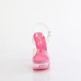 Transparent 13 cm MARTINI-508 Rose sandales talons hauts plateforme