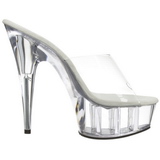 Transparent 15,5 cm Pleaser DELIGHT-601 Plateforme Mules Chaussures