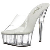 Transparent 15,5 cm Pleaser DELIGHT-601 Plateforme Mules Chaussures