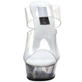 Transparent 15,5 cm Pleaser DELIGHT-602 Plateforme Mules Chaussures