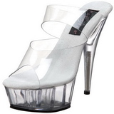 Transparent 15,5 cm Pleaser DELIGHT-602 Plateforme Mules Chaussures
