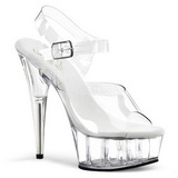 Transparent 15 cm Pleaser DELIGHT-608 Talons Aiguilles Plateforme