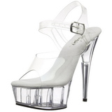 Transparent 15 cm Pleaser DELIGHT-608 Talons Aiguilles Plateforme