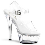 Transparent 15 cm Pleaser KISS-208LS Talons Aiguilles Plateforme