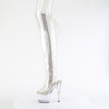 Transparent 18 cm ADORE-3019C bottes cuissardes  lacets