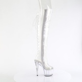 Transparent 18 cm ADORE-3019C bottes cuissardes  lacets