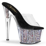 Transparent 18 cm ADORE-701CG-2 mules talons hauts de pole dance