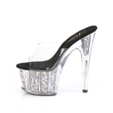 Transparent 18 cm ADORE-701CG-2 mules talons hauts de pole dance