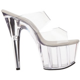 Transparent 18 cm ADORE-702 Plateforme Mules Chaussures