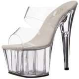 Transparent 18 cm ADORE-702 Plateforme Mules Chaussures