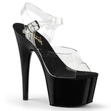 Transparent 18 cm ADORE-708 Noir Plateforme Haut Talon